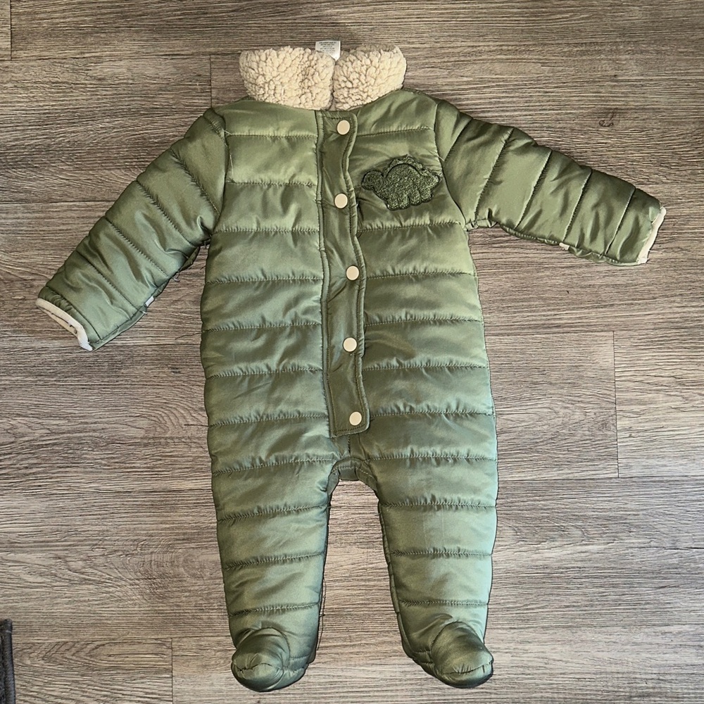 Warm Olive Kids Footed Onesie